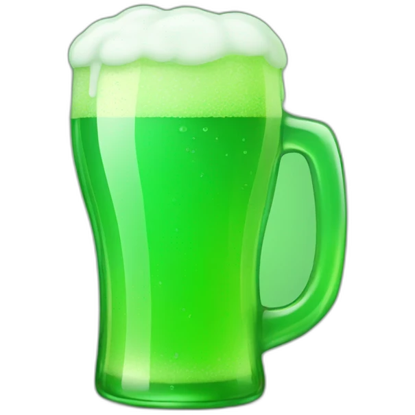 green fluorescent beer emoji