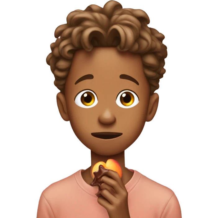 jaden smith eating chocolate out of a peach emoji