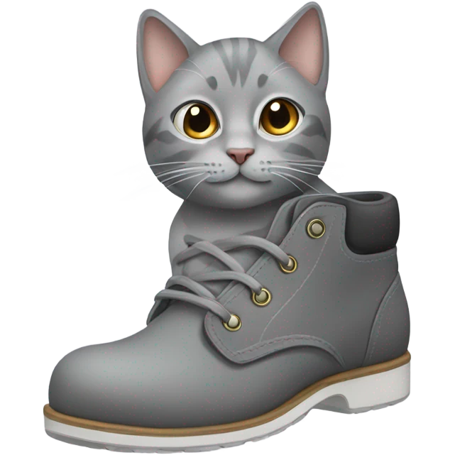 Gray cat in a shoe emoji