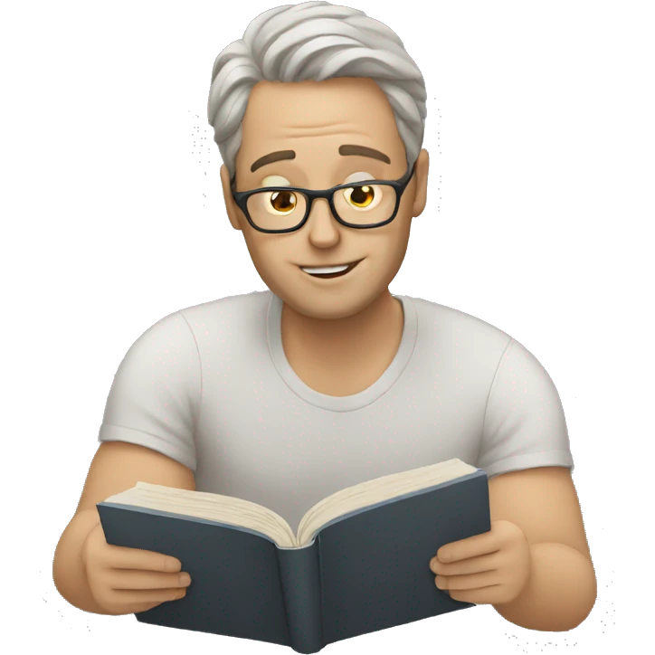 white man reading a book emoji