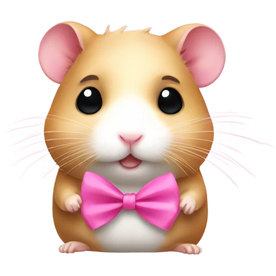 Hamster wearing a pink bow  emoji