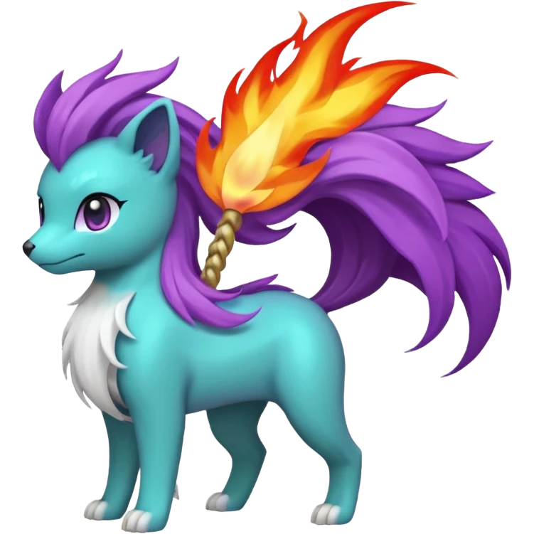 Rappidash pokemon white teal purple emoji
