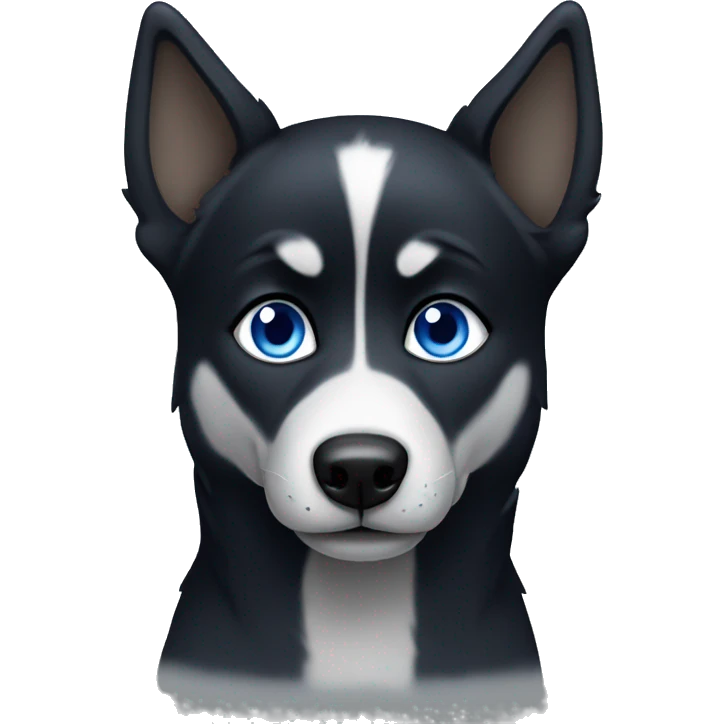 black husky boy with blue eyes emoji