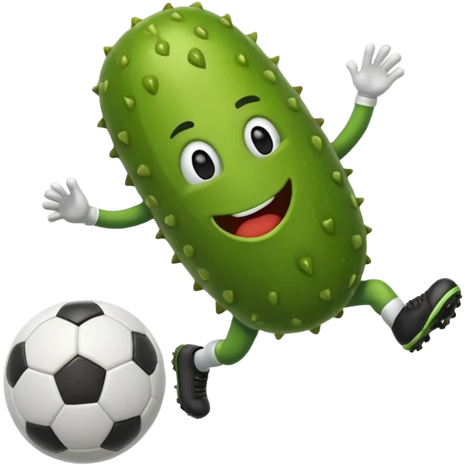 Make a pickle playing soccer emoji