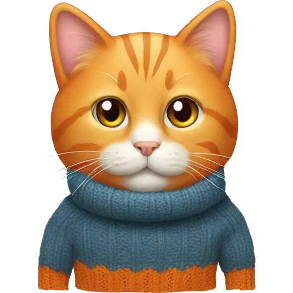 Orange Cat with sweater emoji