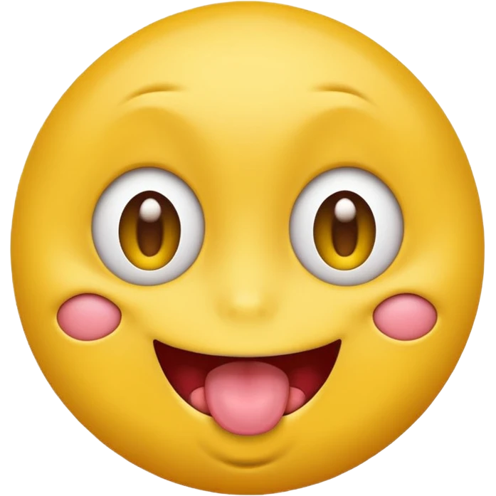 Freaky ahh yellow face emoji smiling with tongue out and eyes wide open emoji