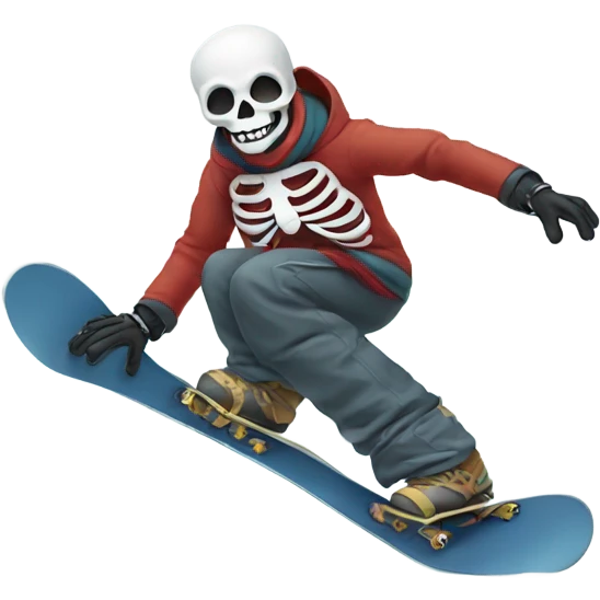 Skeleton snowboarding  emoji
