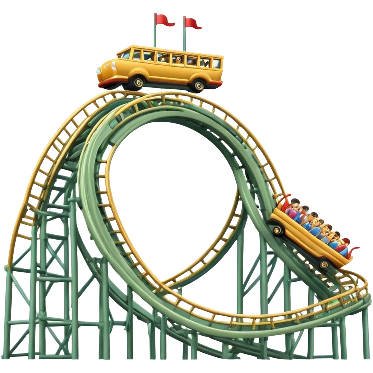 roller coaster (representing life stages) and money emoji