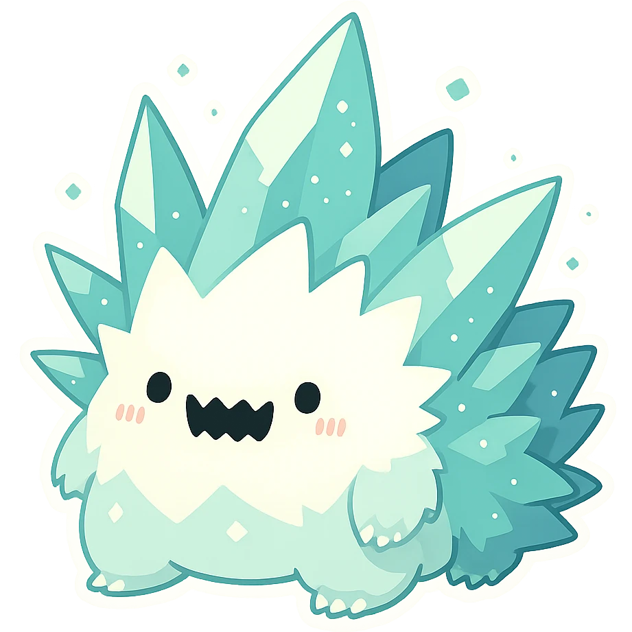 a happy ice monster emoji