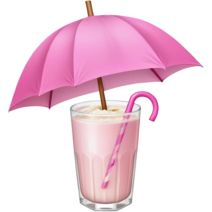 coconut drink with pink umbrella and a pink lined straw emoji