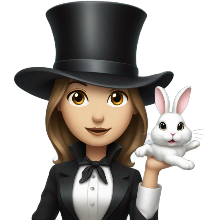 female Magician pulling rabbit out of hat emoji
