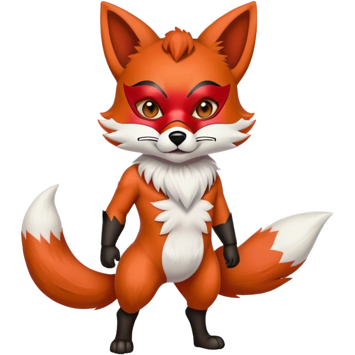 puppy fox in mask ful body emoji
