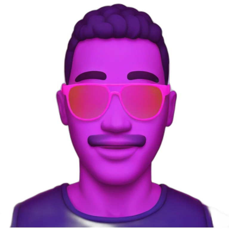 Juicy booty neon sign style man emoji