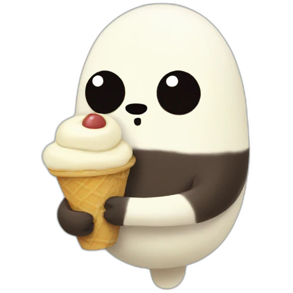 gunter from adventure time eating an ice cream emoji