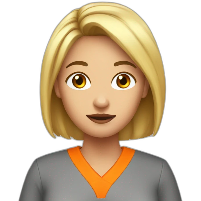 female prisoner in orange jumpsuit mugshot emoji