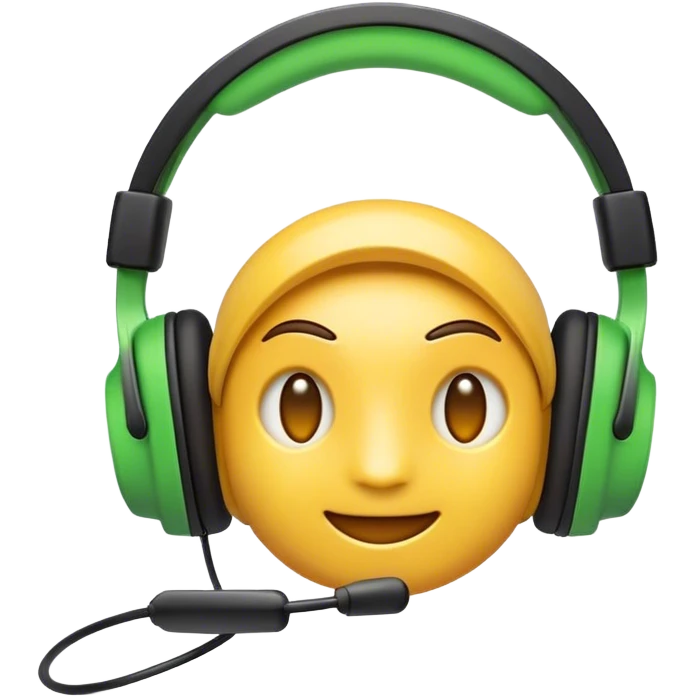 Clash of Clans aesthetic: Cinematic Playful Xbox Headset Portrait Emoji, rendered in a 3D vector-style similar to standard emojis with minimal shading and bold, simplified shapes. A compact, distinct form with signature details, softly glowing with a modern gaming energy charm. Simplified yet unmistakably iconic, highly detailed and consistent, glowing with a soft radiance and high shine. Stylized with a touch of next-gen innovation and a soft glowing outline, capturing the essence of a beloved gaming relic with a friendly, playful manner! emoji