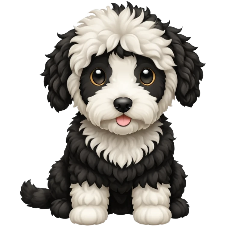 a white and black goldendoodle emoji