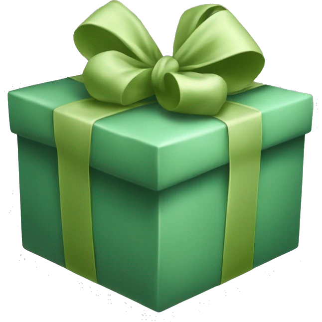 Sage green present with bow emoji