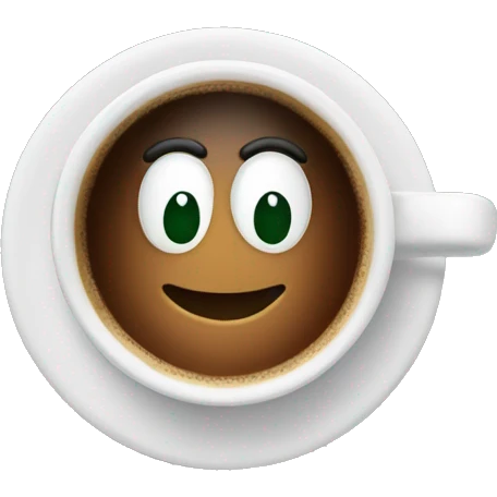 Coffee cup with text emoji