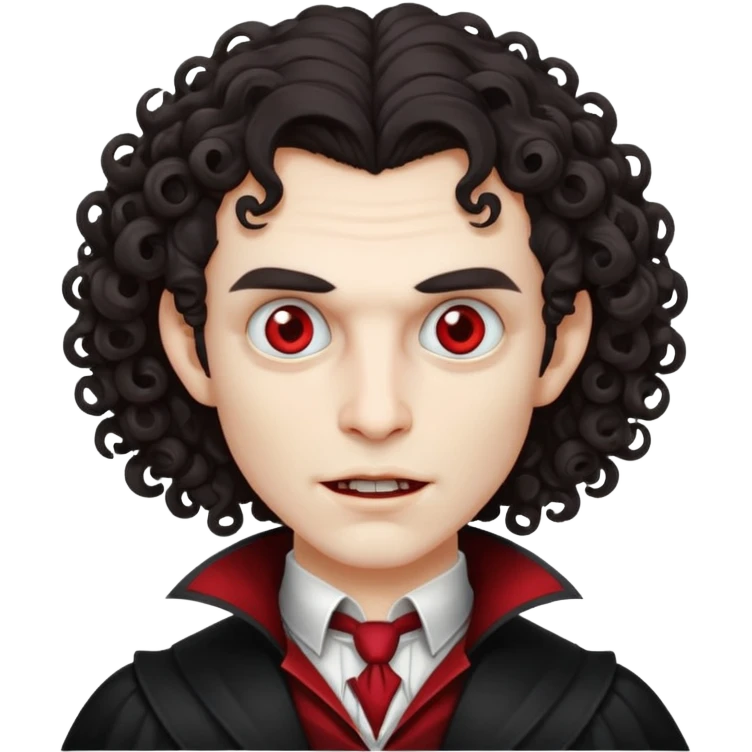 curly vampire with optical emoji