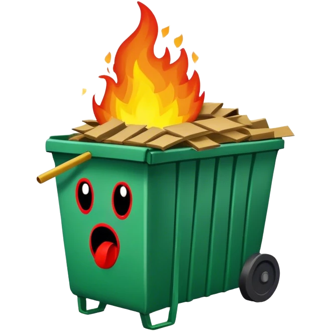 Dumpster fire piñata emoji