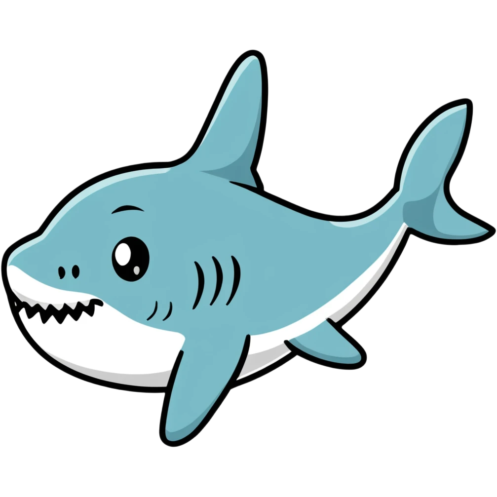 cartoon shark with unusual colors emoji