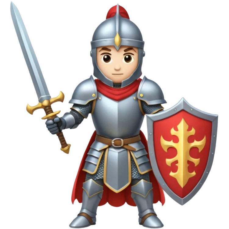 Battle mage: a knight in armor wielding both sword and magic emoji