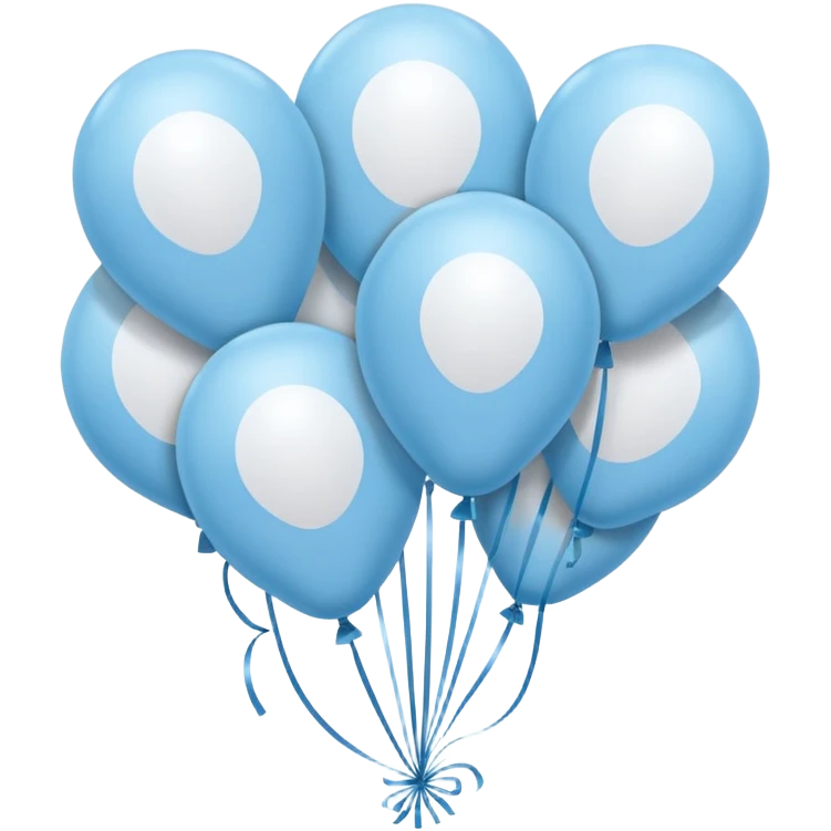 Make balloons that are white and light blue, make lots of them emoji