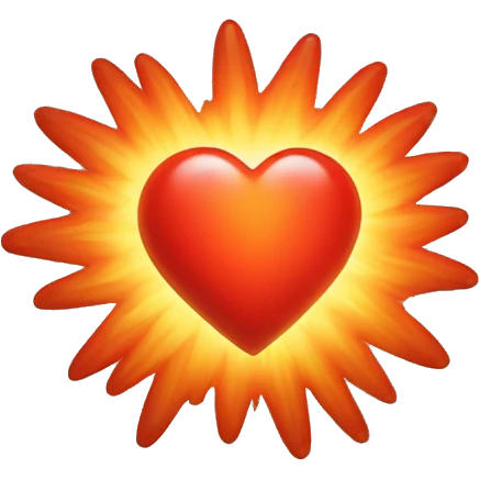 bursting heart glowing red-orange warmth emoji