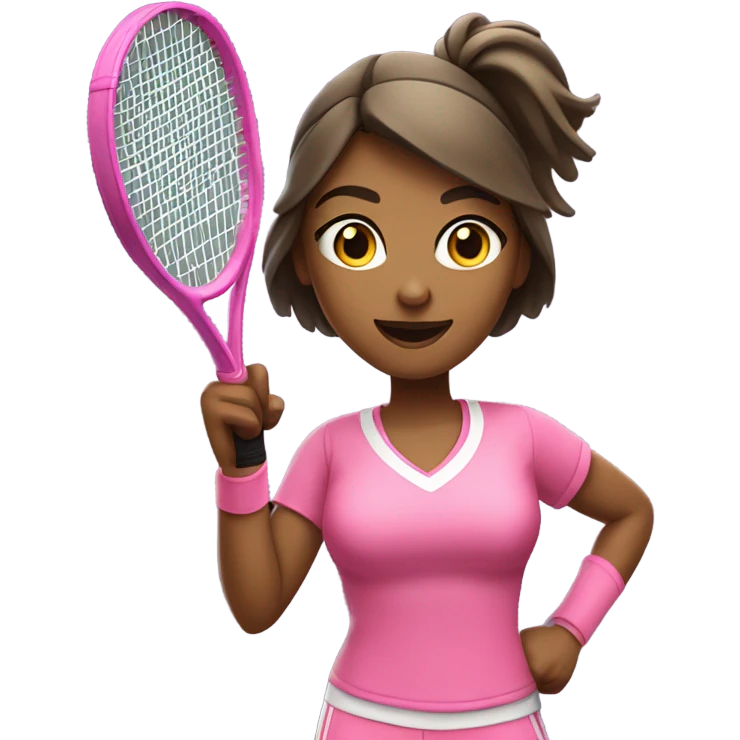 woman playing tennis in pink emoji