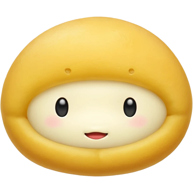 Yellow bean mochi without eyes emoji