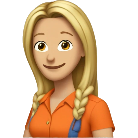 Phoebe Buffay from Friends wearing an orange shirr emoji