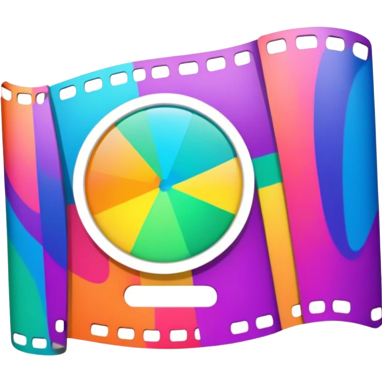 Psychedelic colored film strip emoji