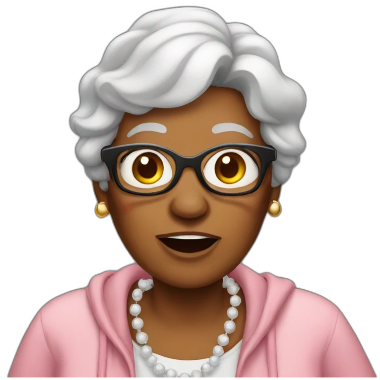 Grandma rapping emoji