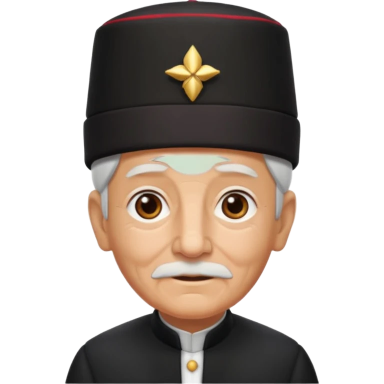 black suited old with fes hat emoji