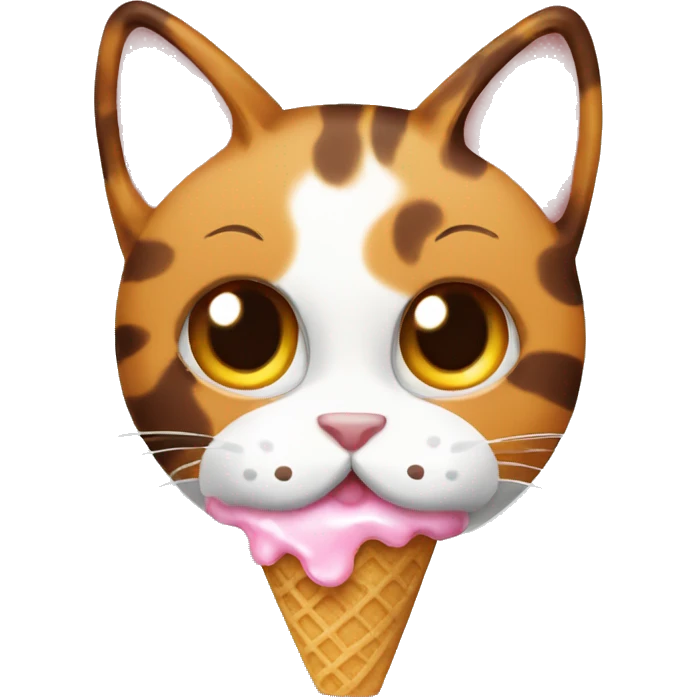 calico cat with icecream  emoji
