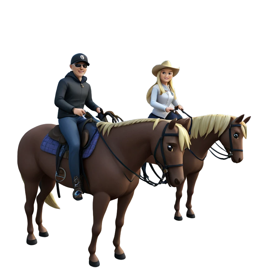 blonde girl horseback riding outdoors emoji