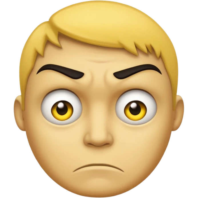 A classic yellow frowning face, but the top half is covered in a dark, sinister shadow. emoji