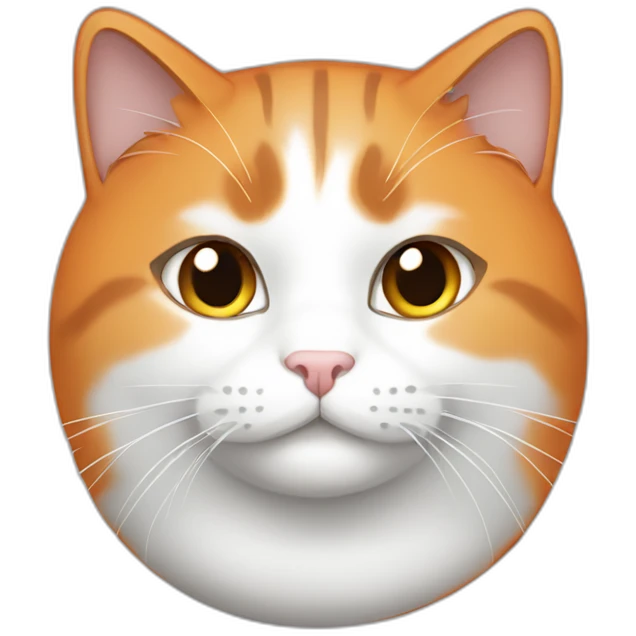 orange, gray and white, mostly gray and white, fat female cat emoji
