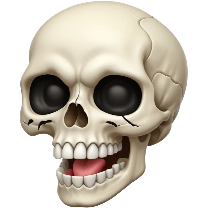 cartoon skull with a prominent jaw pushed forward, mewing pose emoji