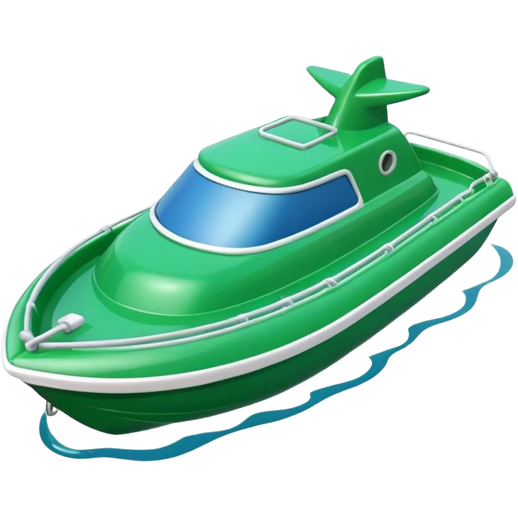 green plastic toy boat emoji