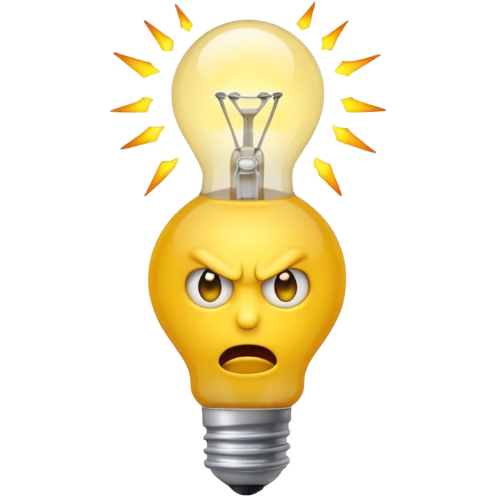 Angry emoji lightbulb emoji