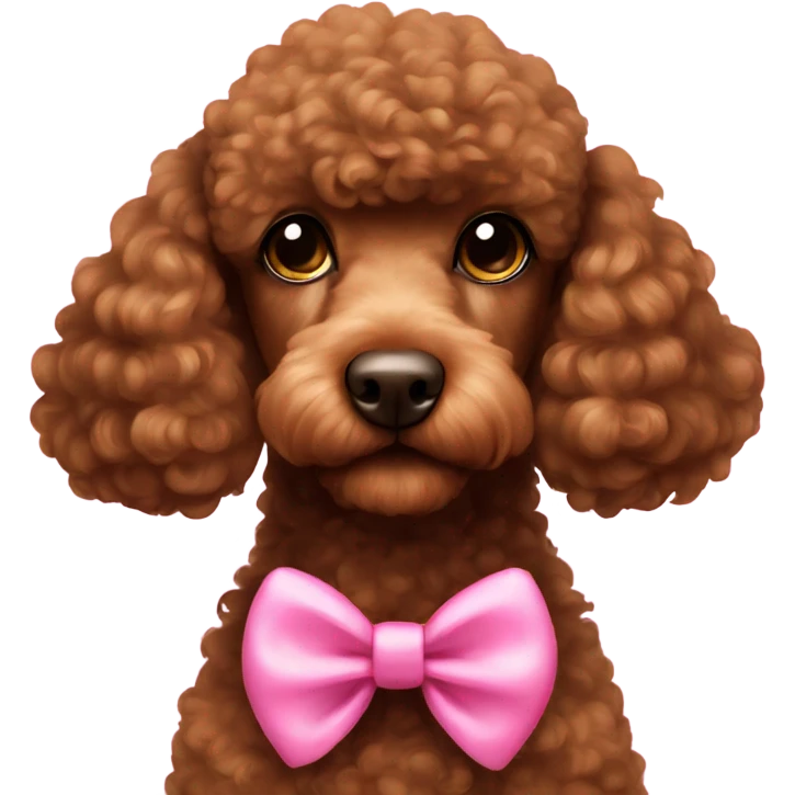 brown poodle with pink bow emoji