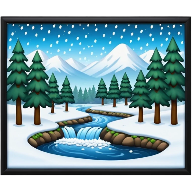 Ein Rhe das in einem Wald ist und es Schneit emoji