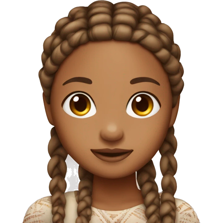 caramel skin tone girl with boho braids emoji