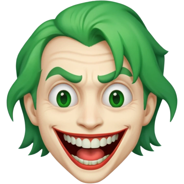 Joker face with big mouth, only one tooth emoji