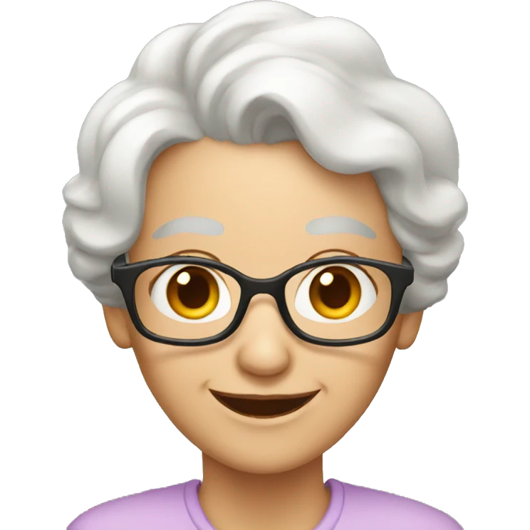 a smiling white grandmother emoji