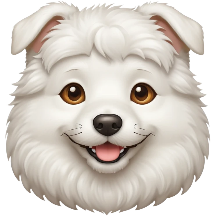A white dog with a mustache  emoji