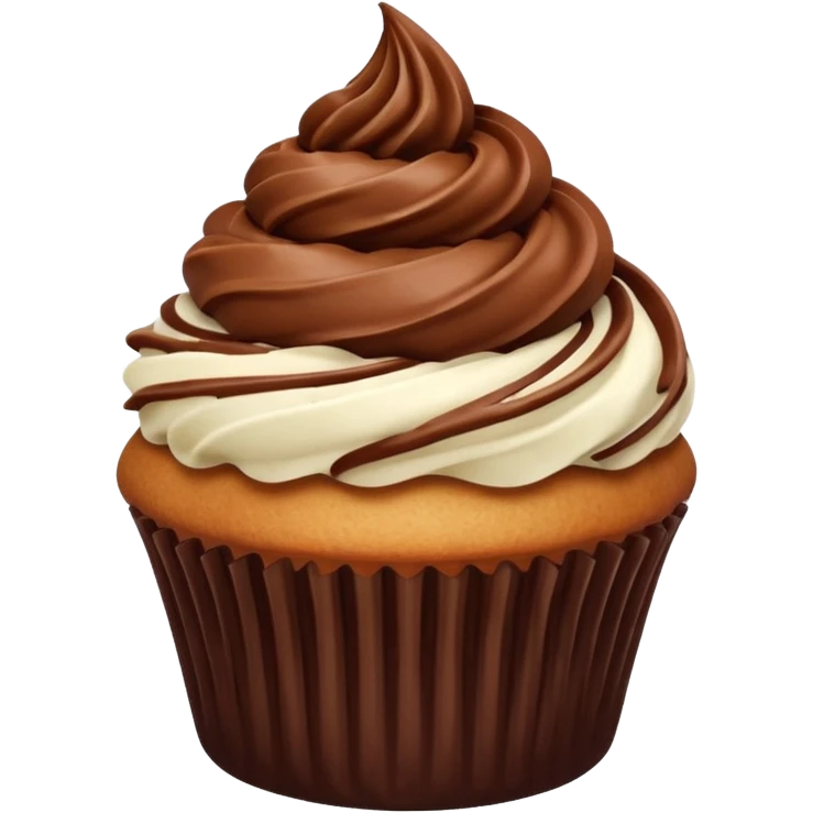 Cupcake with chocolate icing emoji