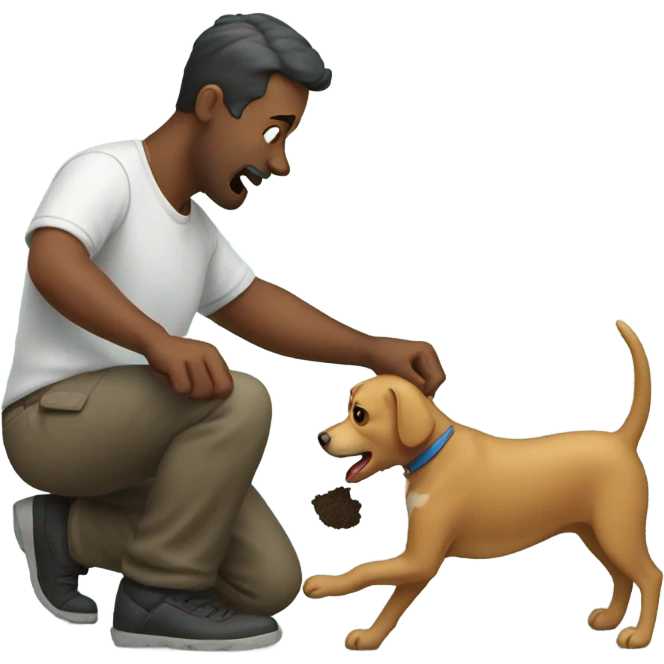 Man picking up dog poo emoji